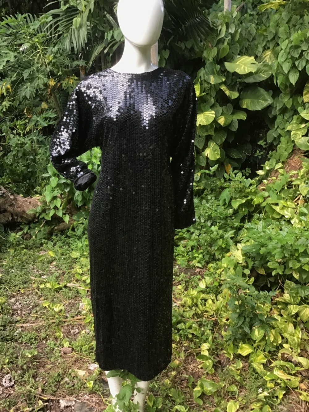 Vintage o.r.silk fashions 90s silk dress with sequins